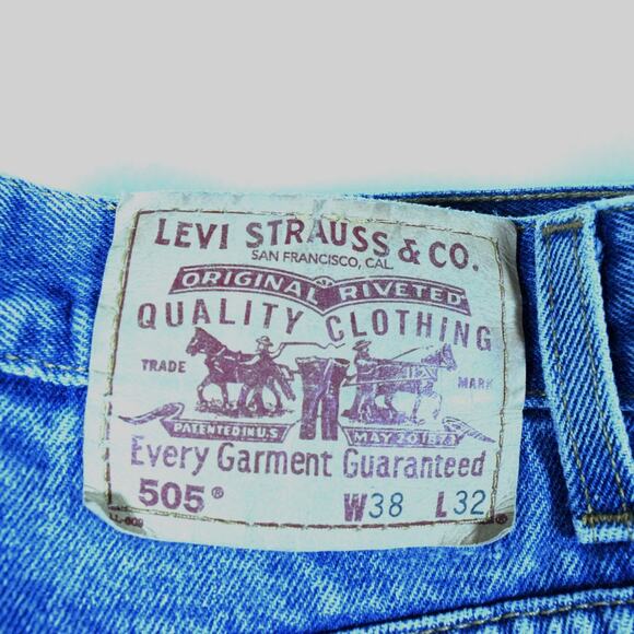 VTG 1999 Men's Levi's Denim Jeans 38x32 Straight Leg Regular Fit 100% Cotton Y2K - Picture 11 of 14